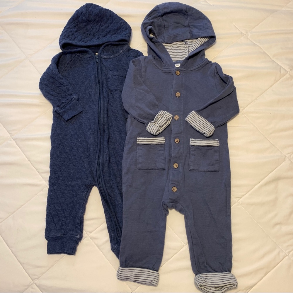 Set of two blue one piece outfits